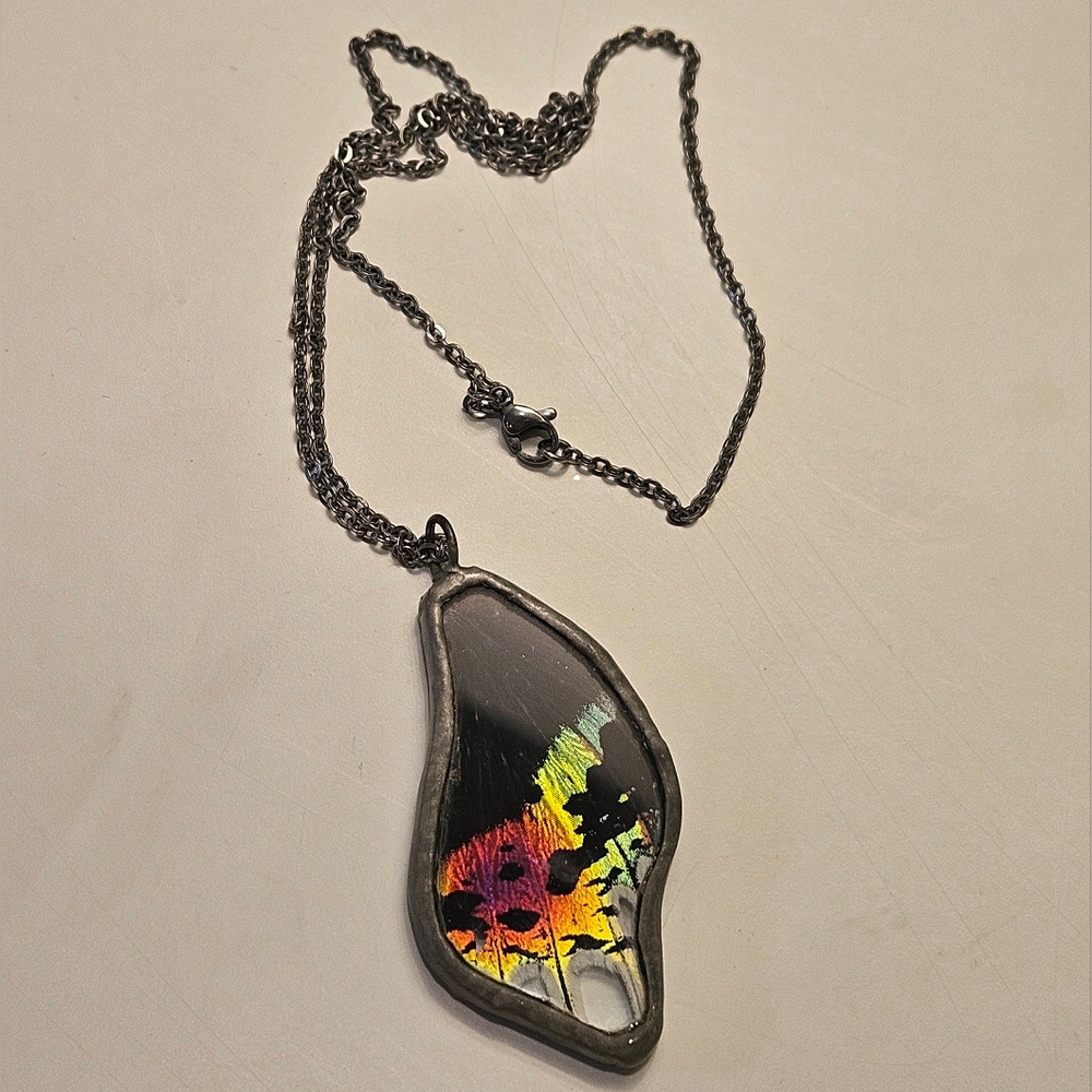 Sunset Moth Wing Necklace - Picture 3 of 3